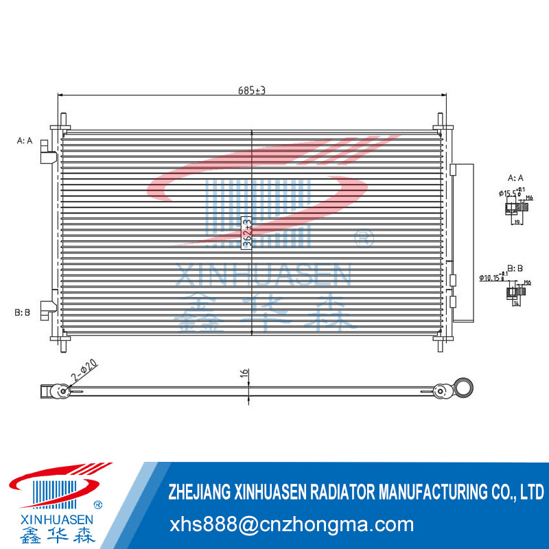 Car condenser consists of several main components
